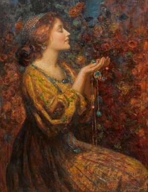 Jewels by Thomas Edwin Mostyn Oil Painting