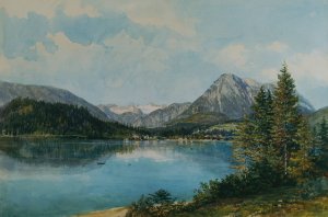 Der Altausseersee mit dem Dachstein by Thomas Ender Oil Painting
