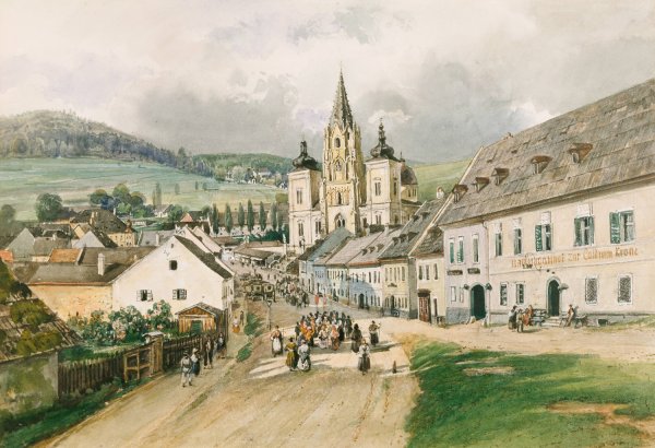 Mariazell  by Thomas Ender - Hand-Painted Oil Painting Reproduction