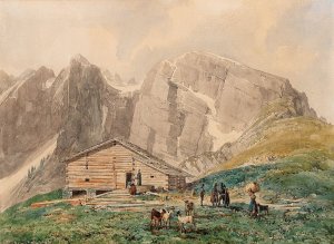 St. Petersberg fortress near Silz in the Tyrol by Thomas Ender Oil Painting