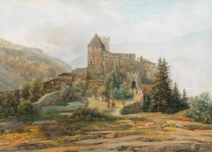 Trostburg Castle in the Eisack Valley in the South Tyrol by Thomas Ender Oil Painting