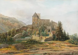 Trostburg Castle in the Eisack Valley in the South Tyrol by Thomas Ender Oil Painting