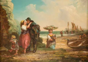 Return from the catch by Thomas F. Burn Oil Painting