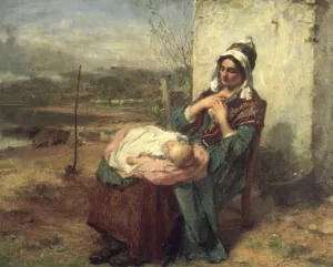 Ere Care Begins by Thomas Faed - Oil Painting Reproduction