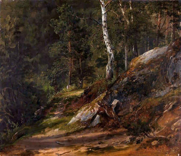 Forest Study from Romsdal  by Thomas Fearnley - Hand-Painted Oil Painting Reproduction