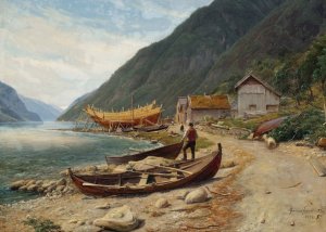 Gravensfjord by Thomas Fearnley Oil Painting