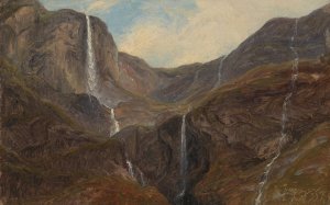 Gudvangen by Thomas Fearnley Oil Painting