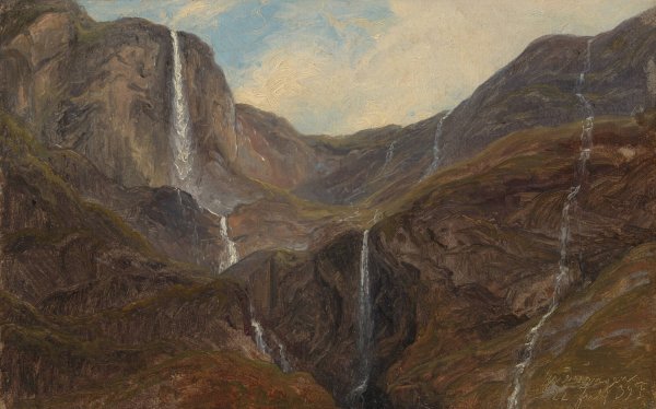 Gudvangen  by Thomas Fearnley - Hand-Painted Oil Painting Reproduction
