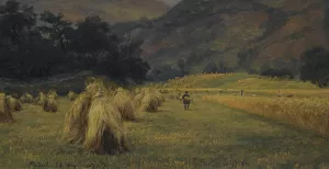 Haystacks, Rydal, Cumbria Oil painting by Thomas Fearnley