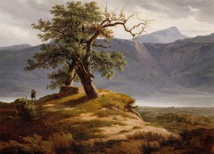 Landscape with a Wanderer by Thomas Fearnley Oil Painting