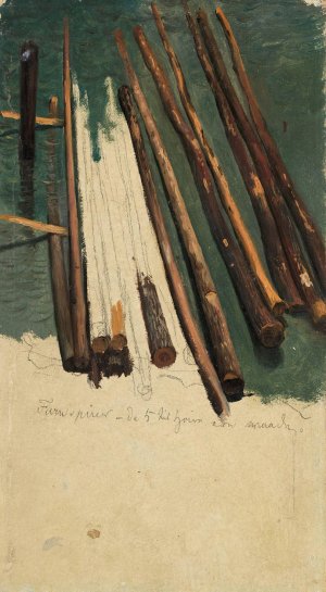 Logs at the Beach by Thomas Fearnley Oil Painting