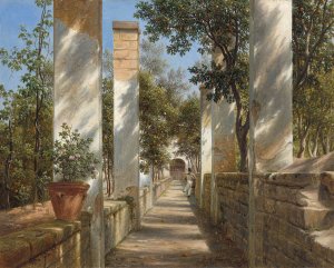 Pergola with Oranges by Thomas Fearnley Oil Painting
