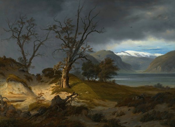 Rider In A Landscape  by Thomas Fearnley - Hand-Painted Oil Painting Reproduction