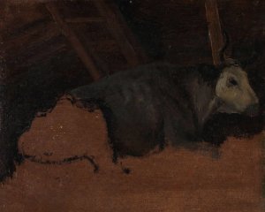 Study of a Cow by Thomas Fearnley Oil Painting