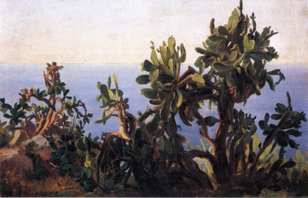 Study of a Prickly Pear by Thomas Fearnley - Hand-Painted Oil Painting Reproduction