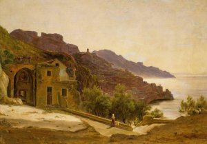 Terrace near Amalfi by Thomas Fearnley Oil Painting