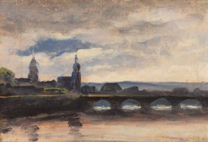 The Augustusbrucke in Dresden by Thomas Fearnley Oil Painting