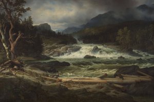 The Labro Falls at Kongsberg by Thomas Fearnley Oil Painting