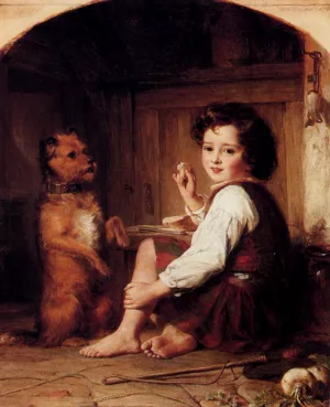 Begging For Bread by Thomas Francis Dicksee - Oil Painting Reproduction