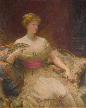 Portrait Of Mrs Austin Mackenzie by Thomas Francis Dicksee Oil Painting