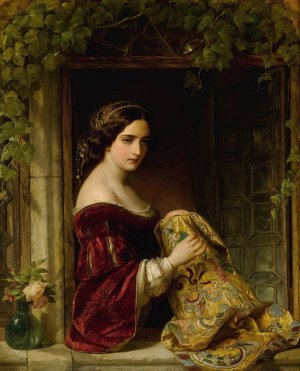 Waiting by Thomas Francis Dicksee Oil Painting