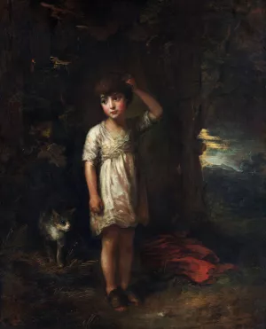 A Boy with a Cat,Morning by Thomas Gainsborough Oil Painting