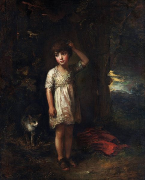 Main Product Photo of A Boy with a Cat,Morning  Painting by Thomas Gainsborough
