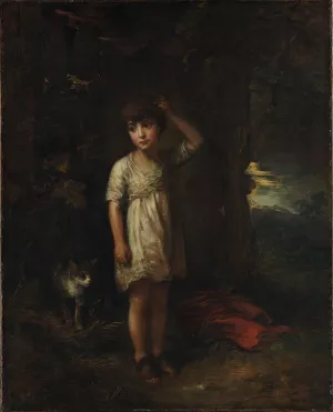 A Boy with a Cat ? Morning by Thomas Gainsborough - Oil Painting Reproduction
