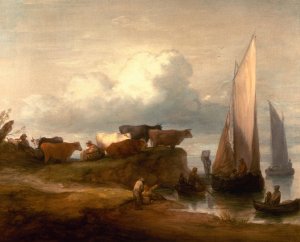 A Coastal Landscape by Thomas Gainsborough Oil Painting