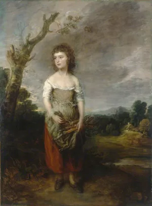 A Peasant Girl Gathering Faggots in a Wood painting by Thomas Gainsborough