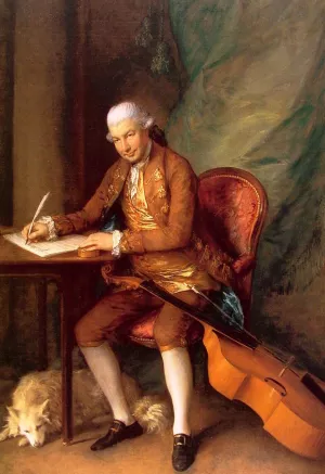 Carl Friedrich Abel by Thomas Gainsborough Oil Painting