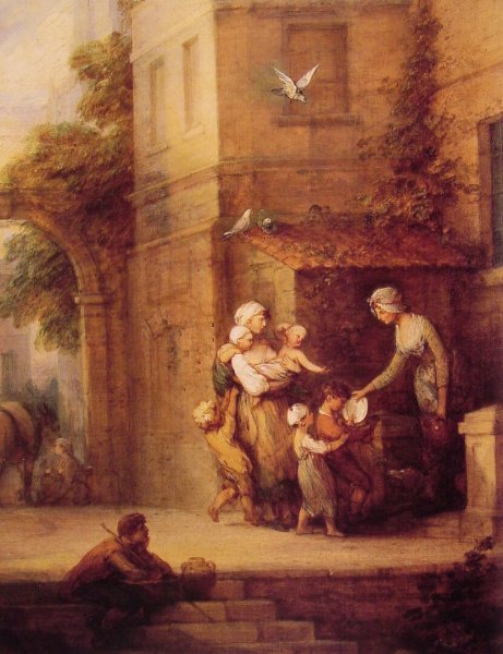 Charity Relieving Distress by Thomas Gainsborough - Hand-Painted Oil Painting Reproduction