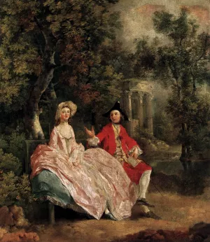 Conversation in a Park by Thomas Gainsborough Oil Painting
