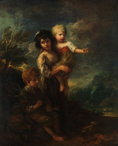 Cottage Children  by Thomas Gainsborough - Hand-Painted Oil Painting Reproduction