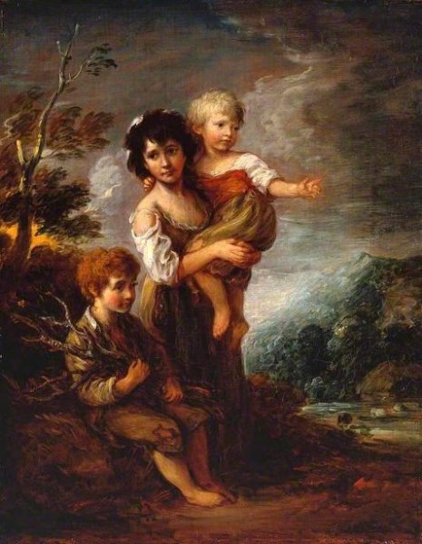 Main Product Photo of Cottage Children Painting by Thomas Gainsborough