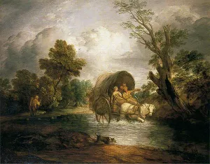 Country Cart Crossing a Ford by Thomas Gainsborough Oil Painting