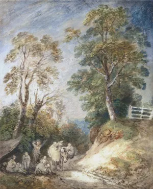 Country Lane with Gypsies Resting by Thomas Gainsborough Oil Painting