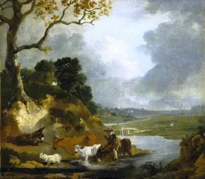 Crossing the Ford by Thomas Gainsborough Oil Painting