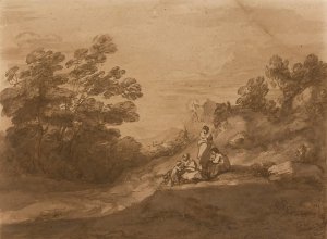 Figures Resting In A Woodland Landscape by Thomas Gainsborough Oil Painting