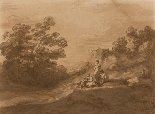 Figures Resting In A Woodland Landscape by Thomas Gainsborough - Hand-Painted Oil Painting Reproduction