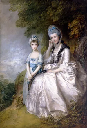Hester, Countess of Sussex, and Her Daughter, Lady Barbara Yelverton by Thomas Gainsborough - Oil Painting Reproduction