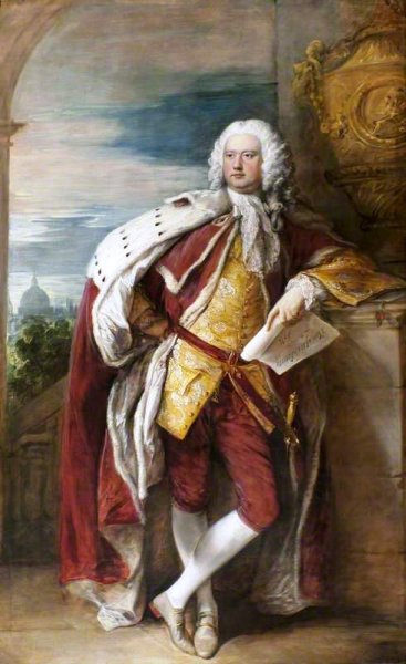 Jacob Bouverie, First Viscount Folkestone and First President of the Society of Arts by Thomas Gainsborough - Hand-Painted Oil Painting Reproduction