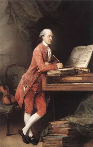 Johann Christian Fischer by Thomas Gainsborough Oil Painting