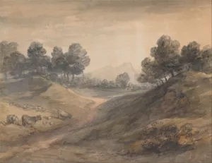 Landscape and Cattle by Thomas Gainsborough Oil Painting
