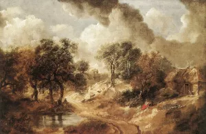 Landscape in Suffolk by Thomas Gainsborough - Oil Painting Reproduction