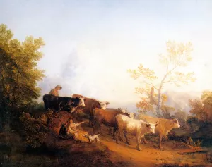 Landscape with Cattle painting by Thomas Gainsborough