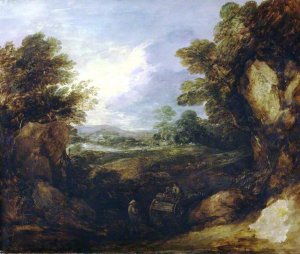 Landscape with Figures by Thomas Gainsborough Oil Painting