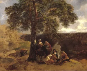 Landscape with Gipsies by Thomas Gainsborough - Oil Painting Reproduction