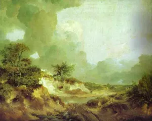 Landscape with Sandpit by Thomas Gainsborough - Oil Painting Reproduction
