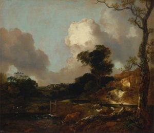 Landscape with Stream and Weir by Thomas Gainsborough Oil Painting